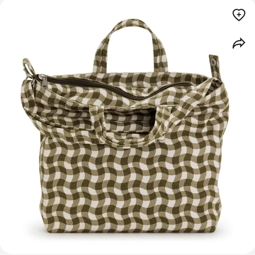 BAGGU Horizontal Zip Duck Bag in Wavy Gingham